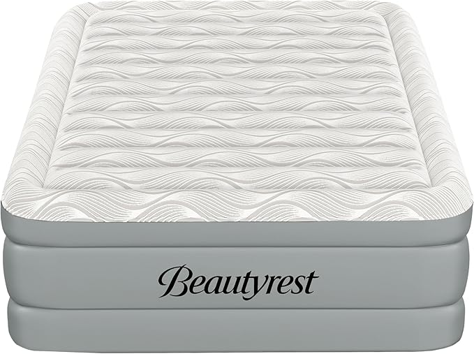 Beautyrest Luxaire, Full Size Luxury Air Mattress, 20 Inch Height with Cool Vent Top, Smart Auto Shut-Off Pump, Puncture Resistant Ever Firm Fabric with Edge Support