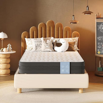 FLEXISPOT 6'' Twin Size Cooling Gel Memory Foam Mattress, Viscose from Bamboo, Medium Firm, 10-Year Warranty, Mattress-in-A-Box, Certi-PUR & Oeko-TEX Certified, Washable, Fire-Resistant.