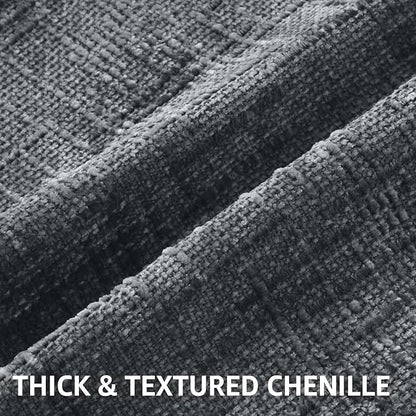 decorUhome Dark Grey Chenille Throw Pillow Covers 24x24 Set of 2 Thick Textured Slubby Couch Pillow Covers Farmhouse Accent Modern Neutral Decorative Pillow Cases for Bed Sofa Living Room