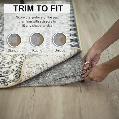 Mohawk Home 3' x 12' Non Slip Rug Pad Gripper 1/2 Thick Dual Surface Felt + Rubber Gripper - Safe for All Floors