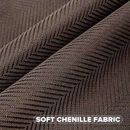 FUTEI Dark Coffee Chenille Throw Pillow Covers 12x20 Inch Set of 2,Soft Wide Chevron Textured Lumbar Pillow Cases,Farmhouse Home Decor for Couch Bed Living Room