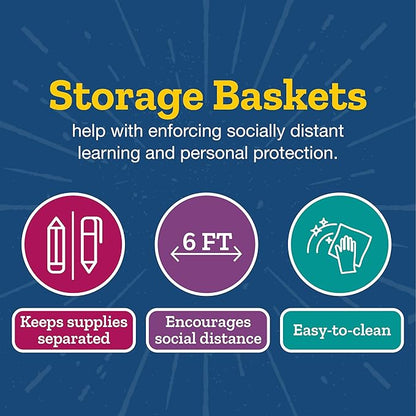 Really Good Stuff Medium Plastic Book Baskets, 11" by 7.5" by 4.5" - 12 Pack, Black, Versatile Storage Solution for Classroom, Home and Office, Toy Storage, Multi-Purpose Organizer Basket
