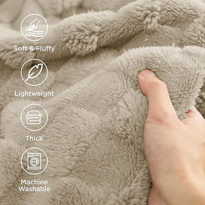 Bedsure GentleSoft Twin Blanket for Bed Light Brown - Super Soft Cozy Blankets for Women Men Girls, Cute Fuzzy Fleece Throws for Bedroom Couch, 60x80 Inches