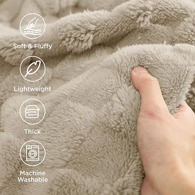 Bedsure GentleSoft King Size Blanket for Bed - Super Soft Cozy Blankets for Women Men Girls, Large Fuzzy Fleece Throw for Bedroom Decor, Light Brown,108x90 Inches