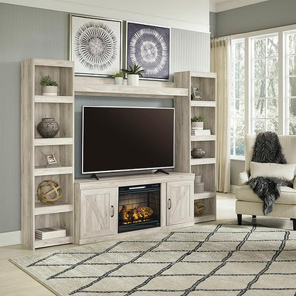 Signature Design by Ashley Bellaby Farmhouse Pier with 3 Adjustable Shelves, Whitewash
