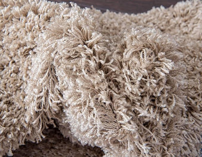Unique Loom Solid Shag Collection Area Rug (2' 7" x 10' Runner, Taupe)