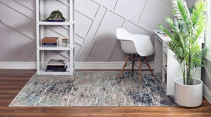 Unique Loom Trellis Frieze Collection Area Rug - Geometric (9' x 12', Blue Multi/ Ivory)
