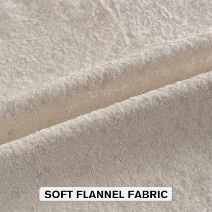 FUTEI Cream Flannel Throw Pillow Covers 18x18 Inch Set of 2,Soft Dimensional Textured Cushion Cases,Modern Home Decor for Couch Living Room