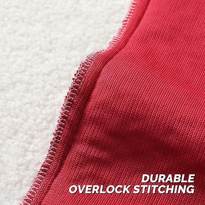 FUTEI Christmas Maroon Red Throw Pillow Covers 18x18 Inch Set of 2,Furry Faux Fur Teddy Boucle Textured Cushion Covers,Soft Fluffy Decorative Pillow Case,Home Decor for Couch Bed Living Room Car