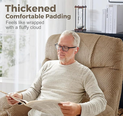 ABCASA Oversized Dual Motor Lay Flat Power Lift Recliner Chair with Massage, Heating, Lumbar Pillow, USB & Type-C Ports, Textile Lift Chairs Recliners, Large Recliner for Big & Elderly People - Beige
