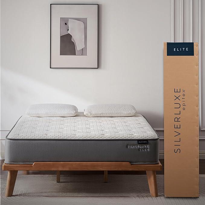 EPITEX Silverluxe Plus Hybrid Mattress King Size 10 Inch, Gel Memory Foam King Mattress in a Box, Individual Pocket Spring for Low Motion Transfer, Medium Firm Mattress, Gray
