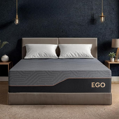 MLILY EGOHOME 14 Inch Full Mattress, Copper Gel Memory Foam Mattress for Pain Relief, Therapeutic Mattress in a Box, CertiPUR-US Certified, Fiberglass Free Medium Mattress, Black