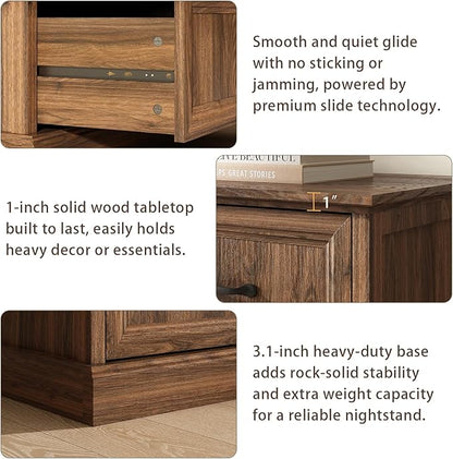 Farmhouse 9 Drawer Dresser for Bedroom, 55 Inch Wide Modern Walnut Dresser TV Stand with Large Drawers & Bar Handles, Rustic Wood Chest of Drawers for Bedroom, Living Room, Hallway, Entryway.