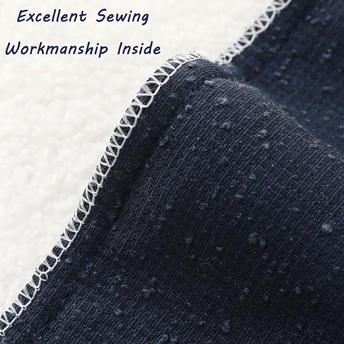 FUTEI Pack of 2 Navy Blue Decorative Throw Pillow Covers 20x20 Inch Soft Cozy Solid Boucle Textured Cushion Case,Modern Home Decor for Couch Bed Living Room