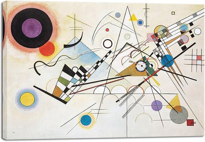 Wieco Art Canvas Wall Art Wassily Kandinsky Composition Viii Picture Print of Famous Paintings Canvas Prints Abstract Wall Art for Living Room Home Decor and Wall Decorations