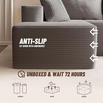 Cozy Square Ottoman, Comfortable Seating, No Assembly Required, Gray