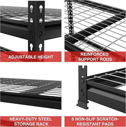 WORKPRO 4000LBS Heavy Duty Shelving, 48”W x 24”D x 72”H, 5-Tier Storage Shelves, Adjustable Metal Shelving, Garage Shelving for Basement, Warehouse, Workshop, 10 Pack