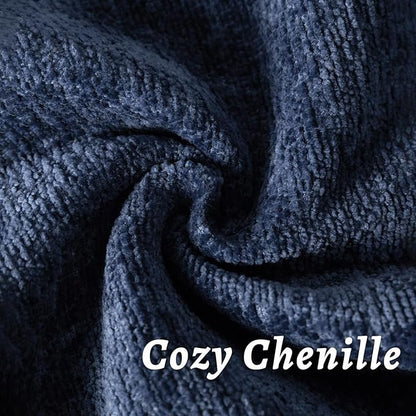 Navy Blue Decorative Throw Pillow Covers 22x22 Inch Set of 2 Cozy Soild Chenille Cushion Cases Soft Textured Square Couch Pillows Cover Boho Accent Farmhouse Pillowcases for Sofa Bed