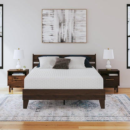 Signature Design by Ashley California King Size Chime 10 Inch Medium Firm Memory Foam Mattresswith Green Tea & Charcoal Gel for Pressure Relief, Fiberglass Free, Mattress In A Box