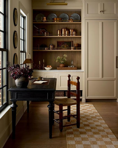 Loloi Chris Loves Julia Calvin Collection CLV-01 Apricot/Ivory 2'-3" x 3'-10" Accent Rug Checkered Neutral Soft Living Room Bedroom Carpet