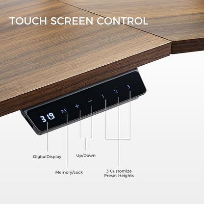 EUREKA ERGONOMIC Standing Desk Adjustable Height, Computer Desk w Keyboard Tray 72" Gaming Music Studio Desk LED Monitor Stand,Dual Motor,Slot Design,Walnut