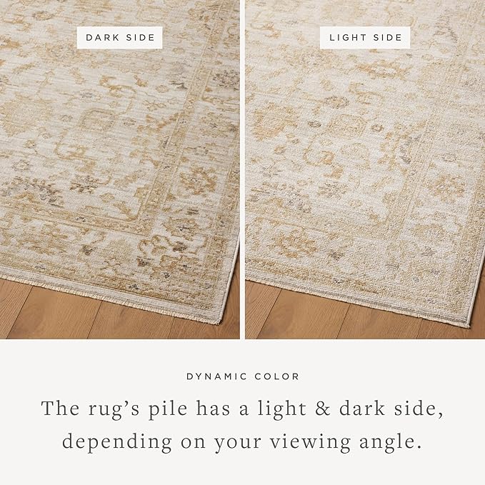 Loloi Magnolia Home by Joanna Gaines Pace Collection PAC-02 Natural/Gold 7'-8" x 7'-8" Round Area Rug