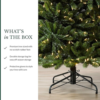 Balsam Hill 4.5 ft Unlit Classic Blue Spruce - Artificial Christmas Tree with Premium Stand for Indoor Holiday Decorating