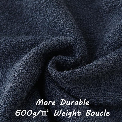 FUTEI Pack of 2 Navy Blue Decorative Throw Pillow Covers 18x18 Inch Soft Cozy Solid Boucle Textured Cushion Case,Modern Home Decor for Couch Bed Living Room