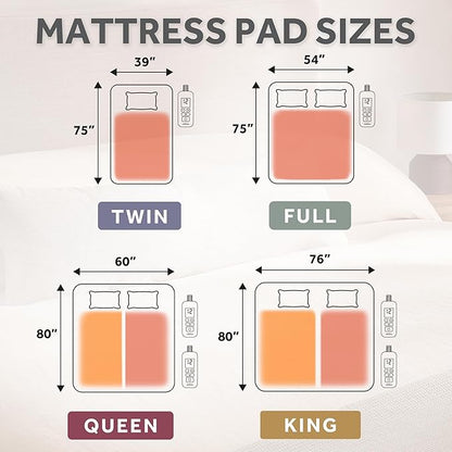 Sunbeam Premium Quilted Electric Heated Mattress Pad Twin 39" x 75" - 12 Heat Settings, 12-Hour Selectable Auto Shut-Off, Fast Heating, Warming Bed, Machine Washable, Extra-Soft Warm Cozy