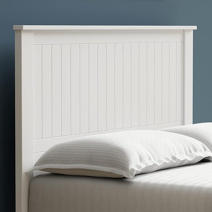 Glenwillow Home Wainscott Wood Panel Headboard in White - Full Size