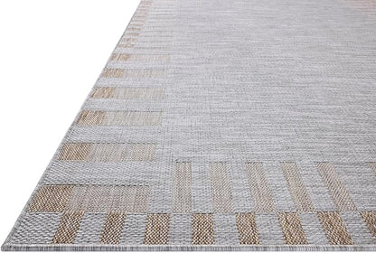 Loloi Amber Lewis Topanga Collection TOP-08 Silver/Natural 7'-10" x 10' Indoor/Outdoor Area Rug