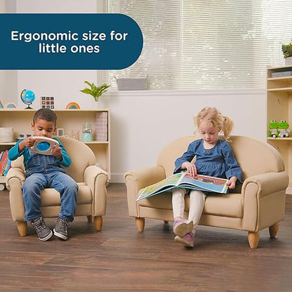 Children's Factory As We Grow Chair and Couch, Flexible Seating for Daycare or Preschool, Kids Reading Couch, Playroom Furniture, Buff