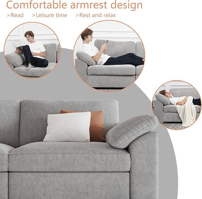 EASE MOOSE Oversized Sectional Modular Sofa,Modern Comfort L Shape Sectional Couch Wide Deep seat Couch for Living Room,Gray