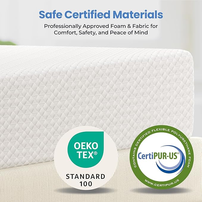 Yaheetech 8 Inch Twin Mattress 3 Foam Layer Cooling Gel Memory Foam Mattresses, Green Tea for Fresher Sleep, Medium Firm, CertiPUR-US Certified, Twin Size Mattress in a Box