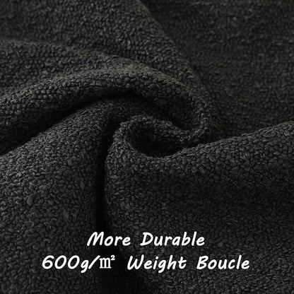 FUTEI Pack of 2 Black Decorative Throw Pillow Covers 26x26 Inch Soft Cozy Solid Boucle Textured Euro Pillow Shams,Modern Home Decor for Couch Bed Living Room