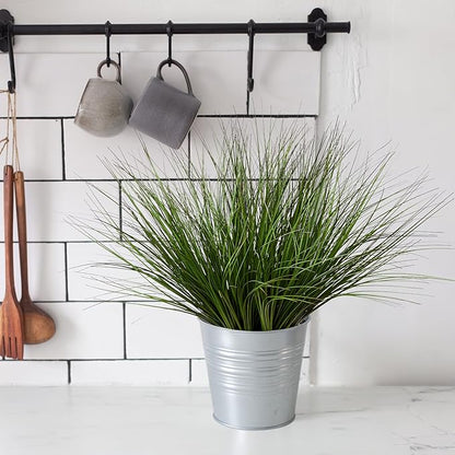 8PCS 17.3" Fake Plants Artificial Wheat Grass Greenery Plastic Plants Fake Grass Artificial Plants for Outdoor Decor Artificial Flower with Greenery Stems for Indoor Home Decoration