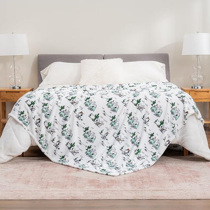 Berkshire Blanket Peanuts® VelvetLoft® Cute Character Snoopy Plush Blanket,Snoopy Desert Travel White,King 90 in x 108 in (Official Peanuts® Product)