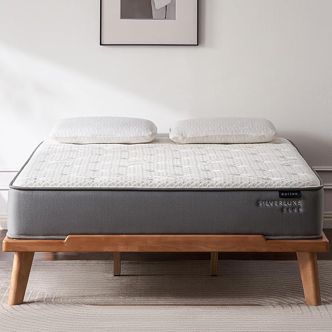 EPITEX Silverluxe Plus Full Size Mattress, 10 Inch Cooling Gel Memory Foam Full Mattress in a Box, Individual Pocket Spring for Low Motion Transfer, Medium Firm Mattress, Gray