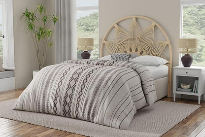 Kouboo Sunflower Rattan Queen Headboard Bedroom Bedroom Furniture Headboard Tropical Decor Bohemian Decor Natural