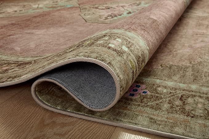 Loloi Magnolia Home by Joanna Gaines Sinclair Collection SIN-06 Clay/Tobacco 2'-3" x 11'-6", .25" Pile Height, Machine Washable, Runner Rug