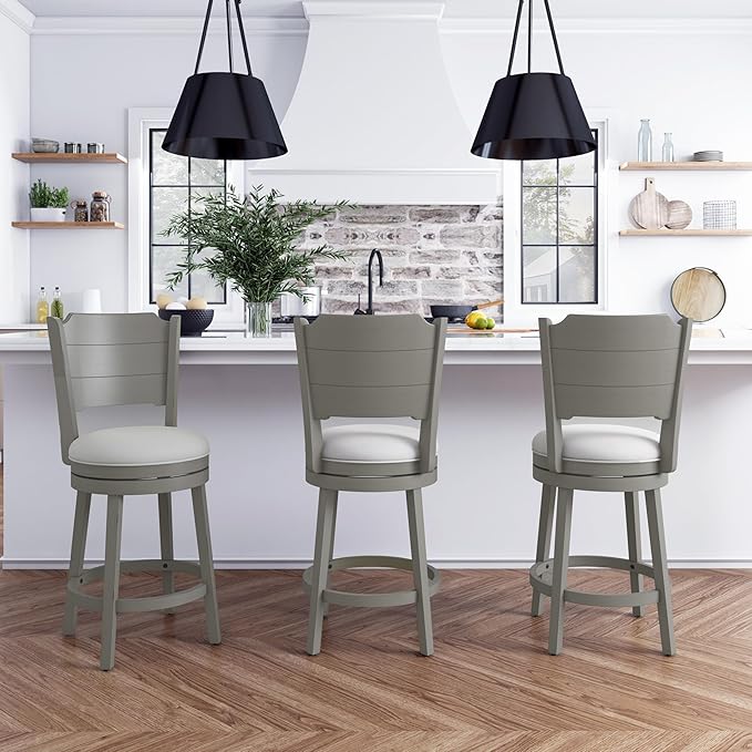 Hillsdale Clarion Swivel Counter Height Stool, Distressed Gray