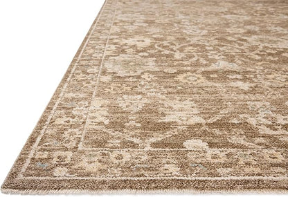 Loloi Chris Loves Julia Palma Collection PLM-09 Brown/Earth 9'-6" x 13'-1" Fringe Area Rug Vintage Style Boho Living Room Bedroom Carpet