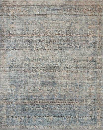 Loloi Amber Lewis Billie Collection, Denim & Blush, 2'-0" x 5'-0" Accent Rug – Antique & Distressed Accent Rugs for Living Room, Bedroom, Entryway & Hallway, No Shed High Traffic Area Home Decor Rug