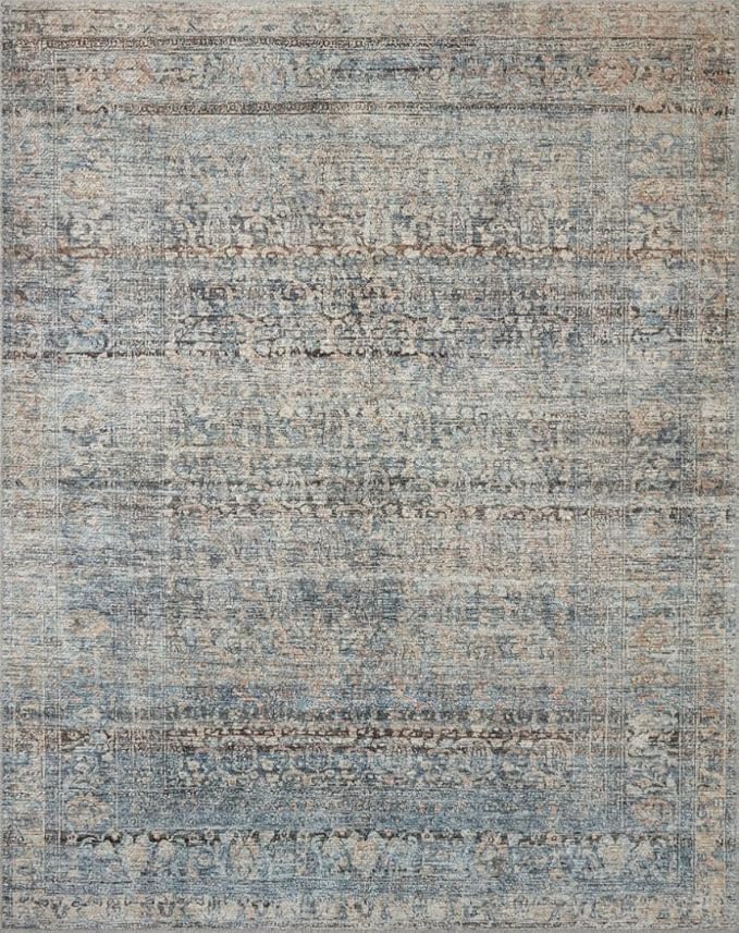 Loloi Amber Lewis Billie Collection BIL-05 Denim/Blush 7'-6" x 9'-6", 0.19" Thick Area Rug