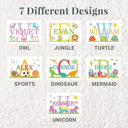 Let’s Make Memories Personalized My Own Name Step Stool - Children’s Step Stool - Sturdy Wood – Non-Toxic Paint, Sealer - Unicorn Design - Espresso - 14’Wx9.25”Lx8.75”H - Ages 3+