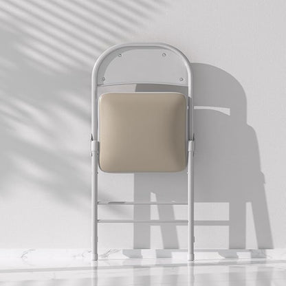 VECELO 4-Pack Folding Chairs Portable Metal with Ultra Soft PU Padded Cushion Seats for Home Office, Beige