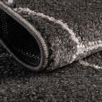 Unique Loom Trellis Frieze Collection Area Rug - Geometric (2' x 10' Runner, Dark Gray/ Ivory)