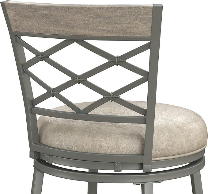 Hillsdale Hutchinson Swivel Counter Height Stool, Pewter
