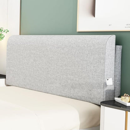 Upholstered King Headboard, No Tools Needed, Wall Mounted Headboard with Removeable Washable Linen, Multi-Functional Backrest (Grey)