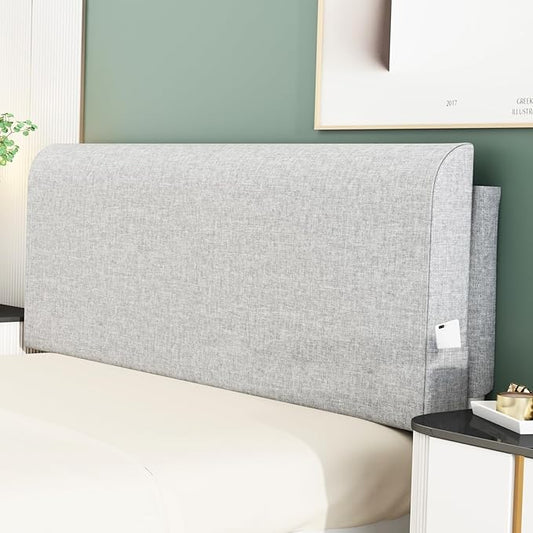 Upholstered King Headboard, No Tools Needed, Wall Mounted Headboard with Removeable Washable Linen, Multi-Functional Backrest (Grey)